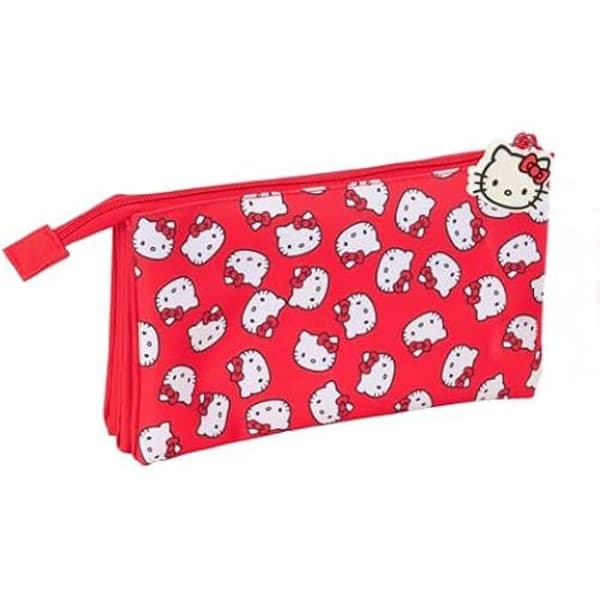 Trousse - SAFTA - Hello Kitty Ikonisk - Rosa - Zippad - För Skolbarn
