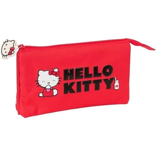 Trousse - SAFTA - Hello Kitty Ikonisk - Rosa - Zippad - För Skolbarn