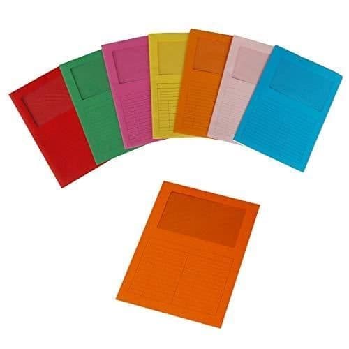 Skolväska - 5 STAR - Med fönster - Orange - 22x31cm - Baksida