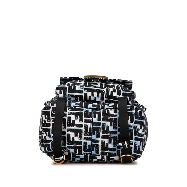 Pre-owned Fendi Joshua Vides Small Nylon Baguette Backpack Blue