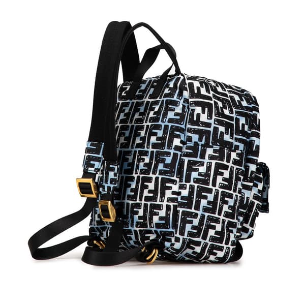 Pre-owned Fendi Joshua Vides Small Nylon Baguette Backpack Blue