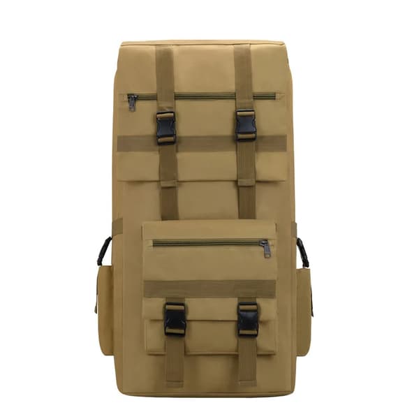 120L Taktisk Ryggsäck, Hållbar Nylon, Regnskydd Inkluderat,Kaki