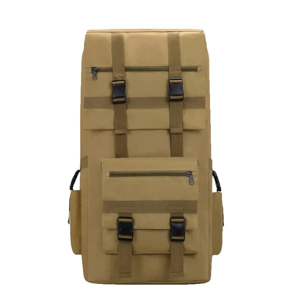120L Taktisk Ryggsäck, Hållbar Nylon, Regnskydd Inkluderat,Kaki