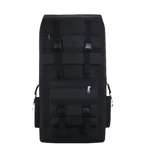 120L Taktisk Rygsæk, Holdbart Nylon, Regncover Inkluderet,Sort