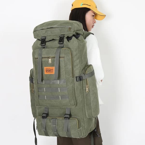 80L rygsæk, vandtæt 600D nylon, unisex design,hærgrøn