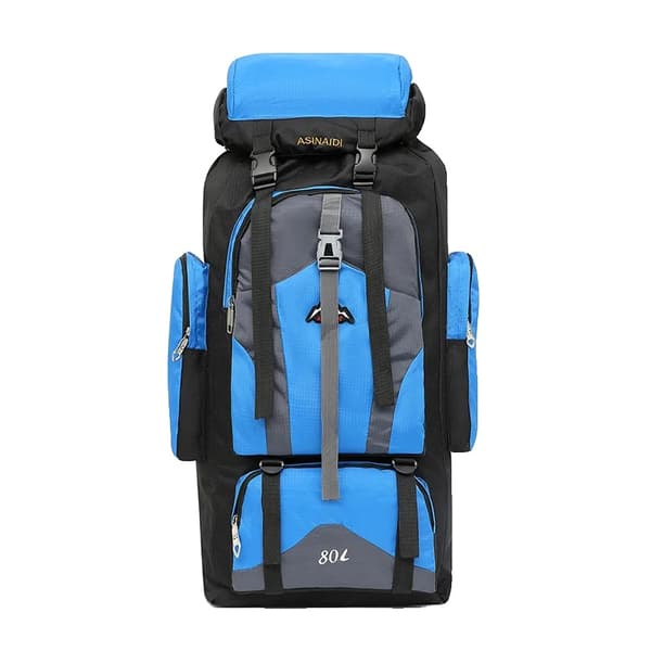 80L Camping Rygsæk, Vandtæt Design, Unisex Tilgængelighed,blå