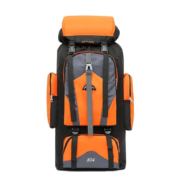 80L Camping Rygsæk, Vandtæt Design, Unisex Tilgængelighed,gul