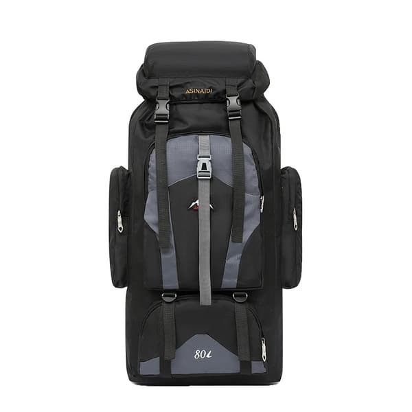 80L Camping Rygsæk, Vandtæt Design, Unisex Tilgængelighed,sort