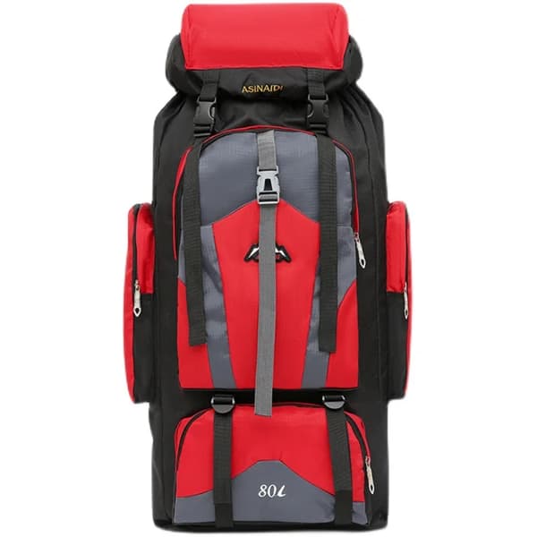 80L Camping Rygsæk, Vandtæt Design, Unisex Tilgængelighed,rød