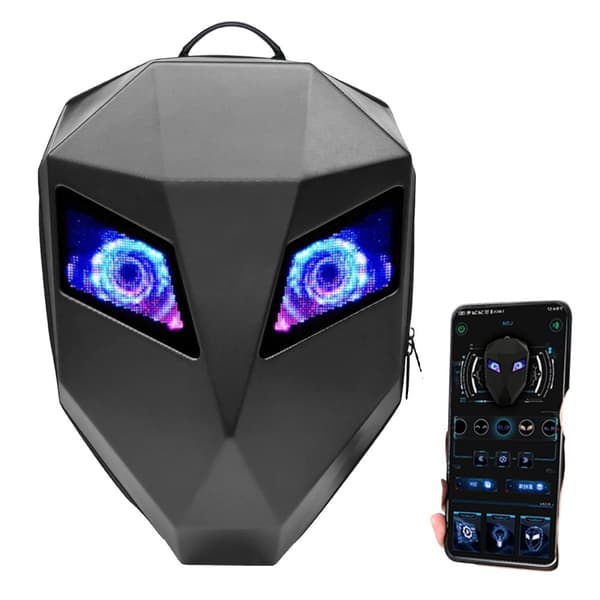 LED Motorcykel Rygsæk, Programmerbar Skærm, Vandtæt Design,sort