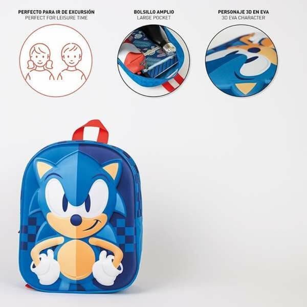 3D Skoletaske Sonic
