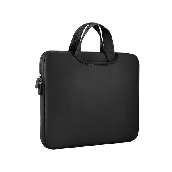Laptop-taske 14" - svart, stænktæt neopren med bærehåndtag