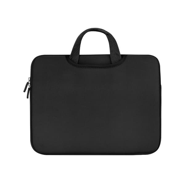 Laptop-taske 14" - svart, stænktæt neopren med bærehåndtag