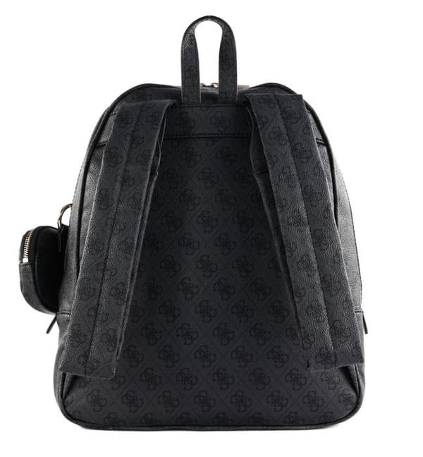 GUESS Mörkgrå ryggsäck för kvinnor - Power Play Tech Backpack L Coal Logo 253261