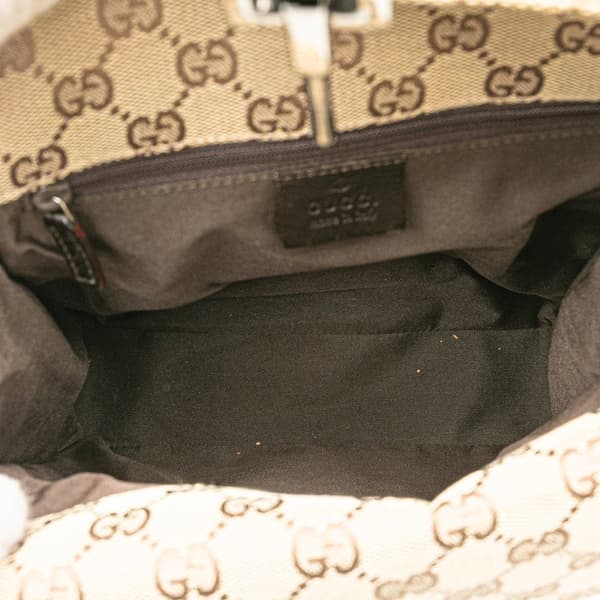 Pre-owned Gucci GG Canvas Jackie Backpack Brown