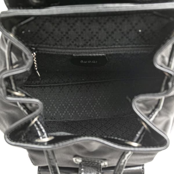Pre-owned Gucci Mini Bamboo Nylon Backpack Black