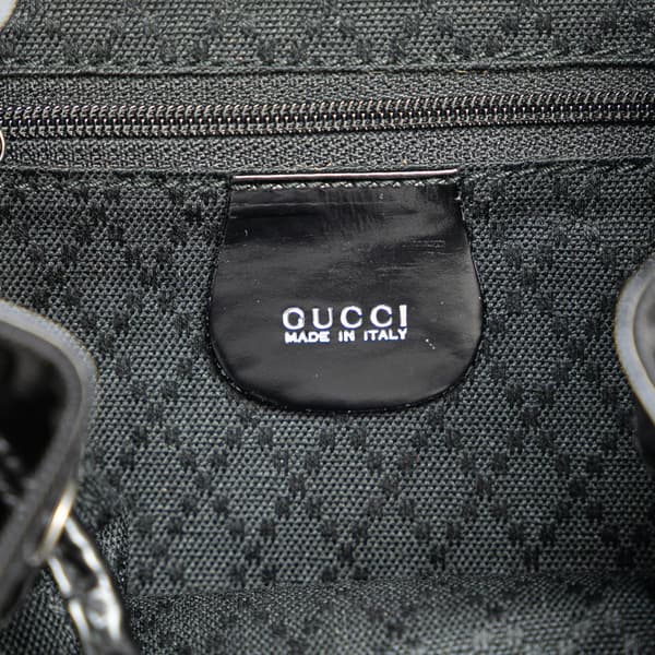 Pre-owned Gucci Mini Bamboo Nylon Backpack Black