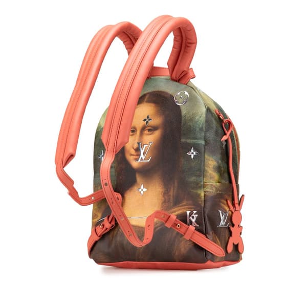 Pre-owned Louis Vuitton Jeff Koons Masters Collection Da Vinci Palm Springs Backpack Brown