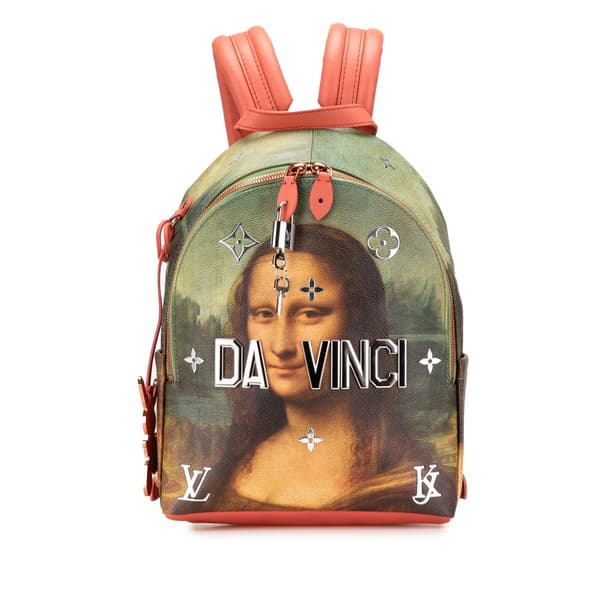 Pre-owned Louis Vuitton Jeff Koons Masters Collection Da Vinci Palm Springs Backpack Brown
