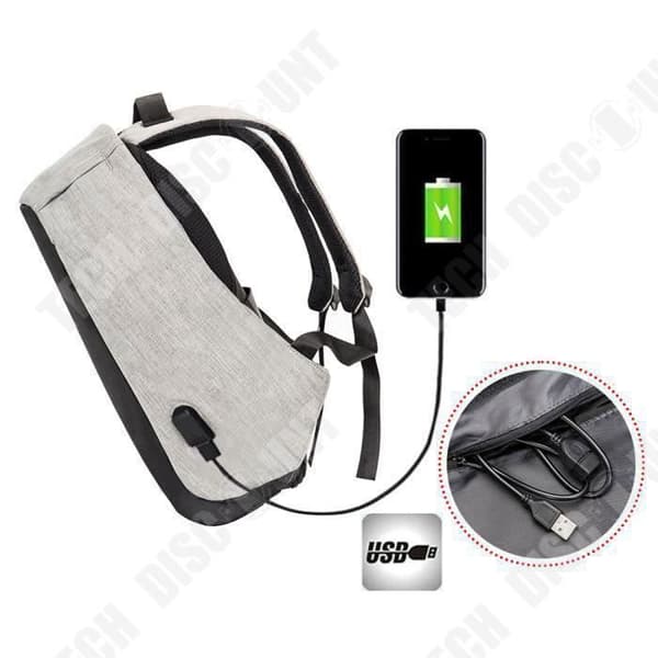 TD® Stöldskyddsryggsäck Kompakt inbyggd USB-laddare och flera funktioner USB-laddningsfickor elektronisk enhet telefoner
