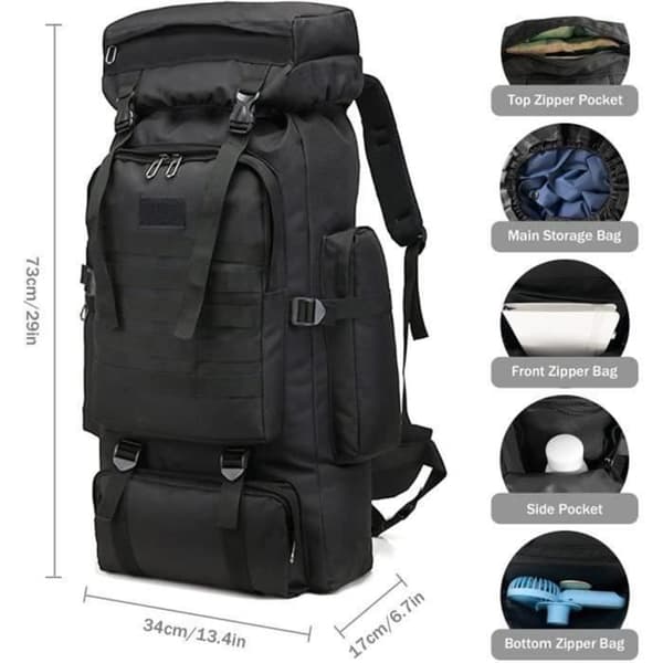 Militärstil ryggsäck 60L utomhus militär taktisk camping vandring trekking ryggsäck vandring camping