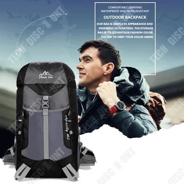 TD® Sports Ryggsäck USB Laddning Rese Vandring Ryggsäck Utomhuscamping Andas Vattentät Slitstark Bergsbestigningsväska