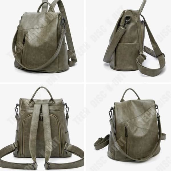 TD® Stöldskyddsryggsäck Dammode Multifunktionssömmar Studentryggsäck Läder Skolväska Damryggsäck Flickor Semesterpresent