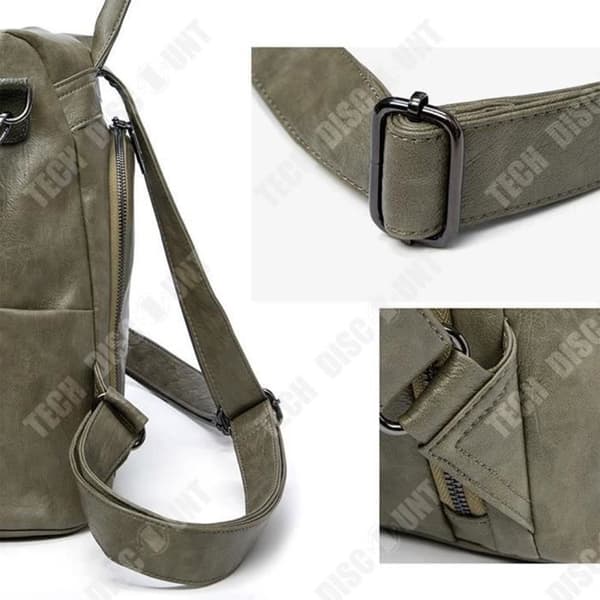 TD® Stöldskyddsryggsäck Dammode Multifunktionssömmar Studentryggsäck Läder Skolväska Damryggsäck Flickor Semesterpresent