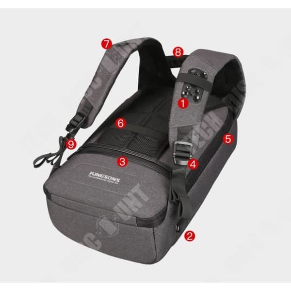 Ryggsäck - TD - USB Stöldskydd - Laddningsport - Regntät - 13-15 tum