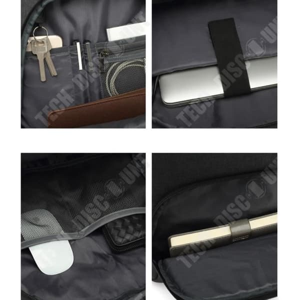 TD® Laptop Ryggsäck 17,3 tums män kvinnor med USB-laddningsport för Business University 35L (17,3 tum, B6-grå