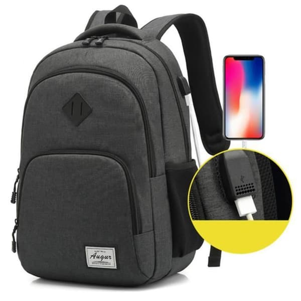 TD® Laptop Ryggsäck 17,3 tums män kvinnor med USB-laddningsport för Business University 35L (17,3 tum, B6-grå