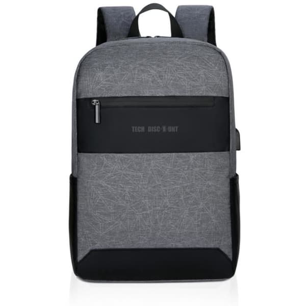 TD® 15-tums ryggsäck för bärbar dator med USB-laddningsport Ryggsäck Vattentät ryggsäck för män (grå)