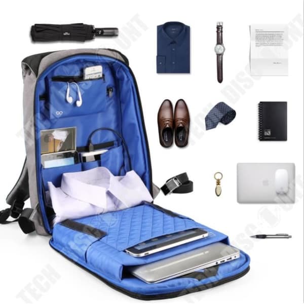 TD® Ryggsäck Stöldskydds-USB och laddningsport Regntät Mode Bärbar Tablet PC-vagn