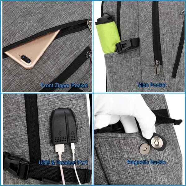 TD® Multifunktionsryggsäck Herr Dam PC Business Anti-Stöld Laptop 15,6" Vattentätt Stöldskyddslås Vattentätt, port