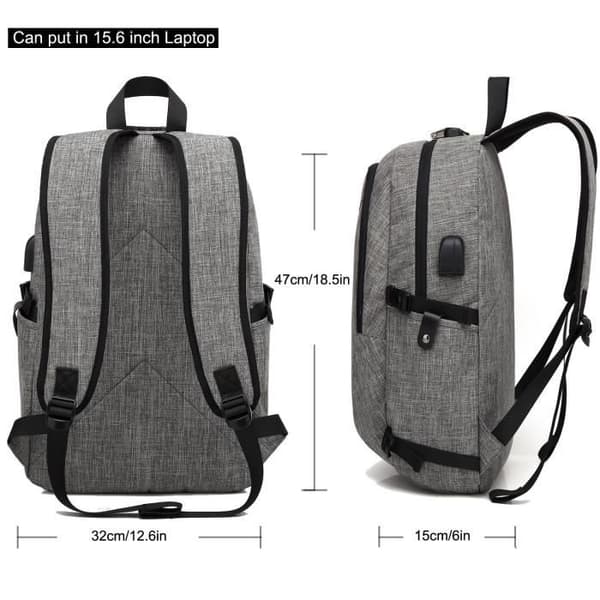 TD® Multifunktionsryggsäck Herr Dam PC Business Anti-Stöld Laptop 15,6" Vattentätt Stöldskyddslås Vattentätt, port
