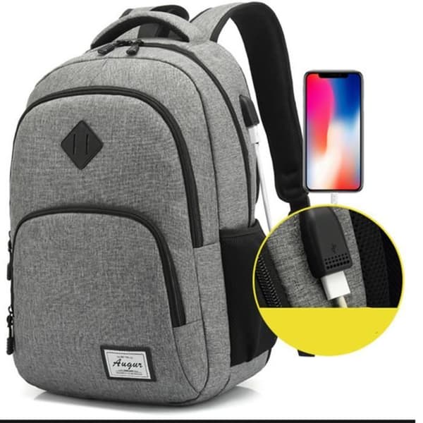 Universal 15,6-tums ryggsäck för bärbar dator med USB-laddningsport för Business College-ryggsäck