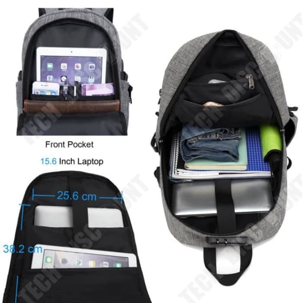 TD® Business Laptop Ryggsäck, 15,6" bärbar datorväska Herr Dam USB-laddningsport