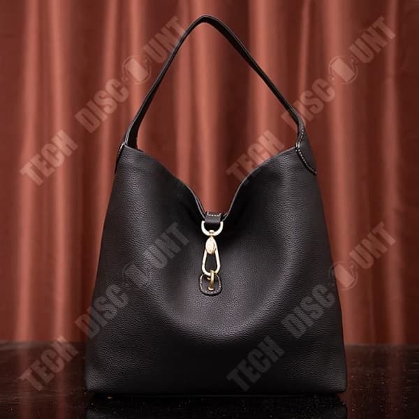 TD® Bärbar Retro Dumpling Ryggsäck Grain Pebble Pattern One Shoulder Underarm Väska Stor kapacitet PU-väska dam