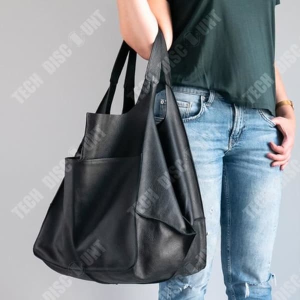 TD® Fashion Ryggsäck Ny Retro Enkel stor väska Mjukt läder Stor kapacitet En axel Bärbar hinktyp Tygväska