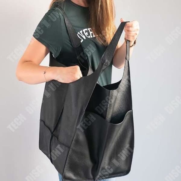 TD® Fashion Ryggsäck Ny Retro Enkel stor väska Mjukt läder Stor kapacitet En axel Bärbar hinktyp Tygväska