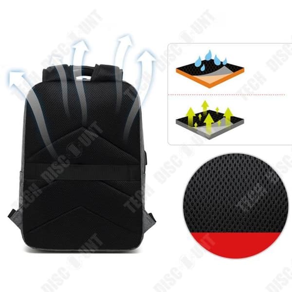 TD® XQXA Laptopryggsäck för män Vattentät stöldskydd med USB-laddningsport Laptopryggsäck 15,6" reseryggsäck