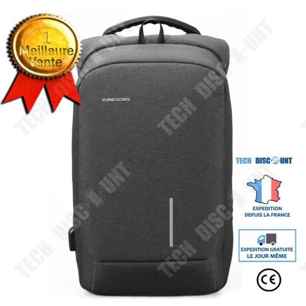TD® Ryggsäck Stöldskydds-USB och laddningsport Regntät mode bärbar dator/surfplatta