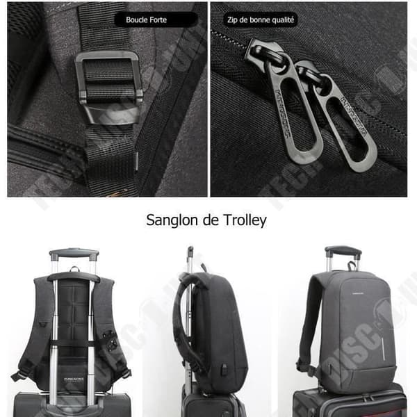 TD® Creative Stöldskyddsryggsäck i nylon, USB-uppladdningsbar ryggsäck för män, Dagsäck för mellan- och högskoleryggsäck