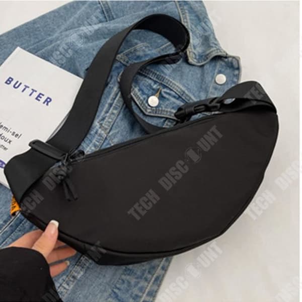 TD® Super het bröstväska ny koreansk stil mode dragkedja midjeväska bred axelrem dam liten Messenger bag sa