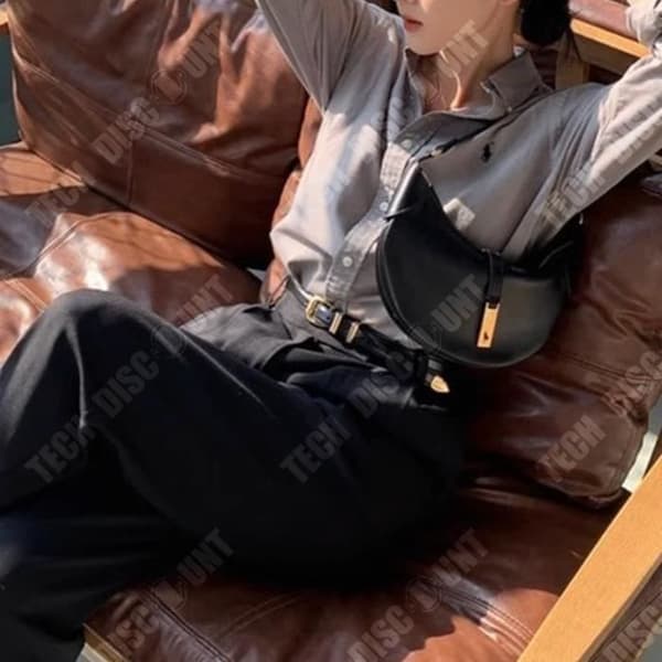 TD® Fashion ryggsäck läder tygväska halvmåne sadel en axel diagonal underarm dumpling Croissant väska kvinnor