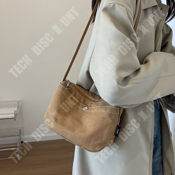 TD® Canvas Liten Satchel Telefonväska Enkel Enfärgad Casual Shoulder Crossbody Väska Liten tygväska Lämplig för arbete Resor