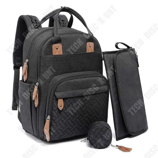 TD Mumieryggsäck med stor kapacitet 42x30x16CM svart axel Multifunktionell vattentät ryggsäck Maximal belastningskapacitet 15 kg