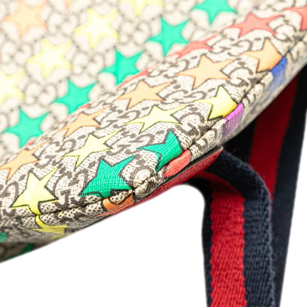 Pre-owned Gucci GG Supreme Web Star Print Children's Backpack Brown