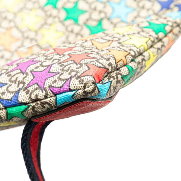 Pre-owned Gucci GG Supreme Web Star Print Children's Backpack Brown