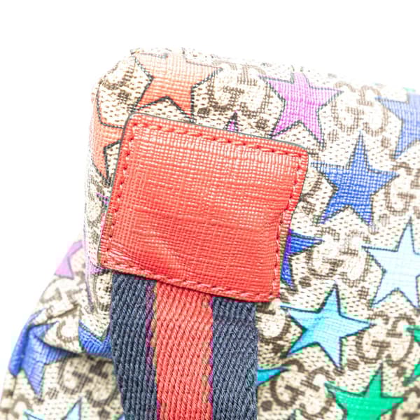 Pre-owned Gucci GG Supreme Web Star Print Children's Backpack Brown